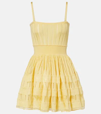 Alaïa Knitted Minidress In Yellow