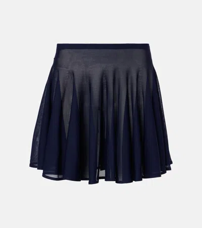 Alaïa Knitted Miniskirt In Blue