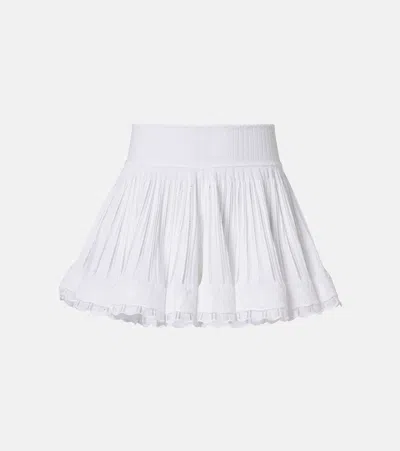 Alaïa Knitted Miniskirt In White