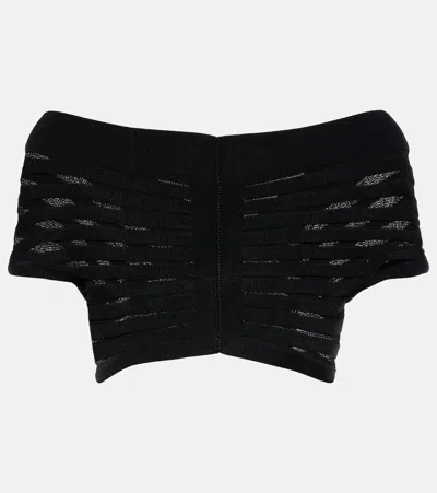 Alaïa Knitted Off-shoulder Crop Top In Black