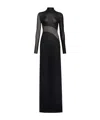 Alaïa Sheer Bodice High-neck Dress In Black