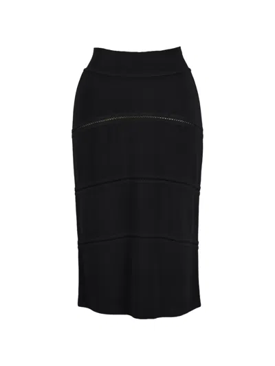 Pre-owned Alaïa Knitted Pencil Skirt In Black
