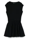 Alaïa Womens Skater Pleated Knitted Mini Dress Noir Alaia