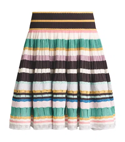 Alaïa Knitted Stripe Mini Skirt In Multi