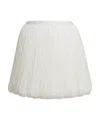 Alaïa Belted Fringed Wool-blend Mini Skirt In White