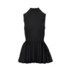 Alaïa Womens Godet Pleated Knitted Top Noir Alaia In Black