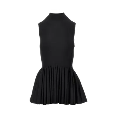 ALAÏA KNITTED TOP WITH GODET