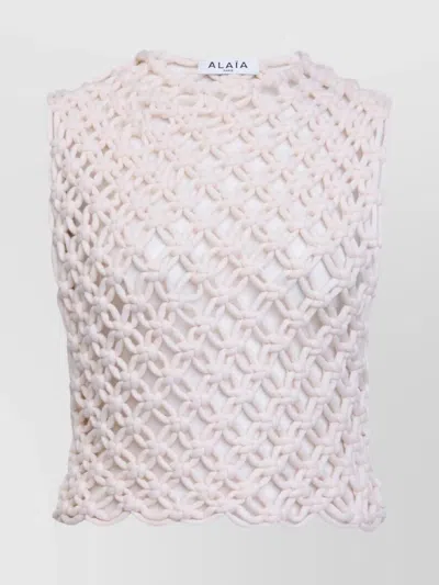 ALAÏA KNOTTED CREW NECK TOP