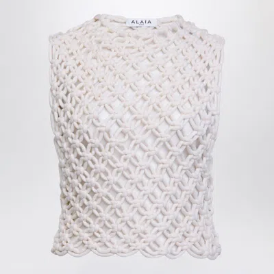 Alaïa Knotted Sleeveless Tank Top In Neutral