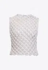 Alaïa White Knotted Sleeveless Tank Top In White