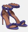 Alaïa Bombe Stud Suede Ankle-wrap High-heel Sandals In Purple