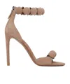 Alaïa Bombe Stud Suede Ankle-wrap High-heel Sandals In Brown
