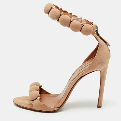 Pre-owned Alaïa La Bombe Size 36 Beige Suede Ankle Strap Sandals