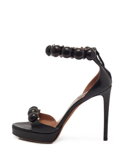 Pre-owned Alaïa La Bombe Studded Sandals In Black