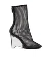 ALAÏA LA CAGE 100MM MESH WEDGE BOOTS