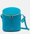 Alaïa La Canette Small Suede Bucket Bag In Blue