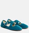 Alaïa La Criss Cross Velvet Ballet Flats In Multi