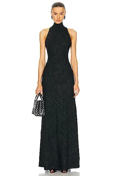 Alaïa La Halter Gown In Noir