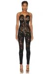 Alaïa Alaia Womens Noir Alaia Sweetheart-neck Semi-sheer Knitted Jumpsuit In Noir Ala?a