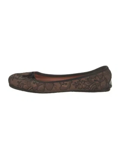 Pre-owned Alaïa Lace Lace Pattern Ballet Flats In Black