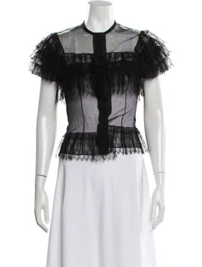 Pre-owned Alaïa Lace Lace Pattern Top In Black