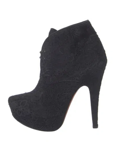 Pre-owned Alaïa Lace Lace-up Boots In Black