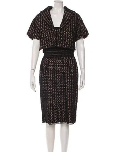 Pre-owned Alaïa Lace Pattern Dress Set In Black
