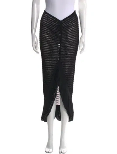 Pre-owned Alaïa Lace Pattern Knee-length Skirt W/ Tags W/tags In Black