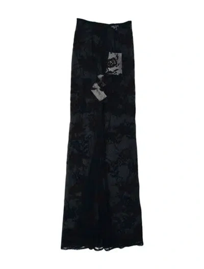 Pre-owned Alaïa Lace Pattern Long Skirt In Blue
