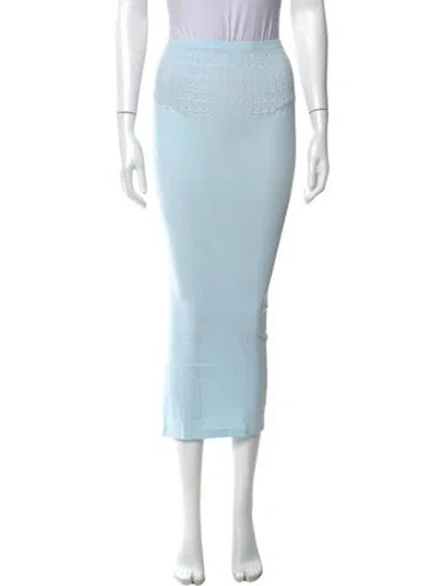 Pre-owned Alaïa Lace Pattern Long Skirt In Blue