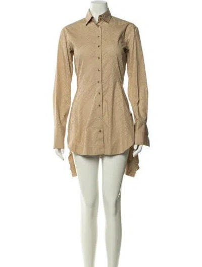 Pre-owned Alaïa Lace Pattern Midi Length Dress In Neutral