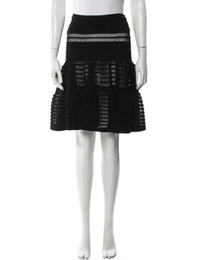 Pre-owned Alaïa Lace Pattern Midi Length Skirt In Black