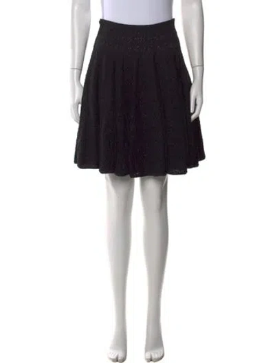 Pre-owned Alaïa Lace Pattern Mini Skirt In Black