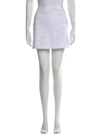 Pre-owned Alaïa Lace Pattern Mini Skirt In Neutral