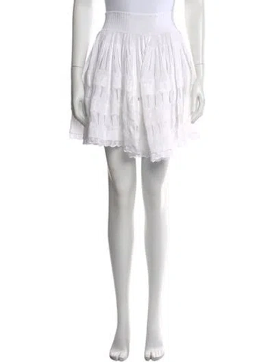 Pre-owned Alaïa Lace Pattern Mini Skirt W/ Tags In White