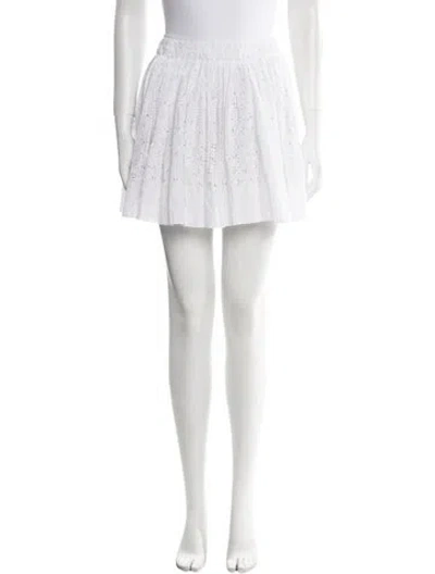 Pre-owned Alaïa Lace Pattern Mini Skirt In White