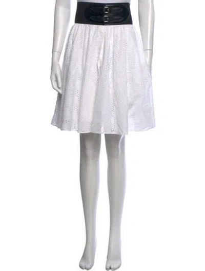 Pre-owned Alaïa Lace Pattern Mini Skirt In White