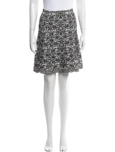 Pre-owned Alaïa Lace Pattern Mini Skirt In White