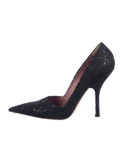 Pre-owned Alaïa Lace Pattern Pumps In Blue