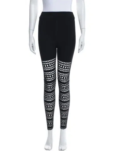 Pre-owned Alaïa Lace Pattern Skinny Leg Pants In Blue