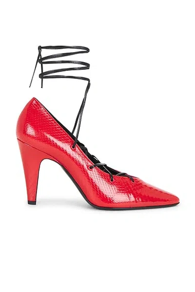 Alaïa Lace Up Pump In Red