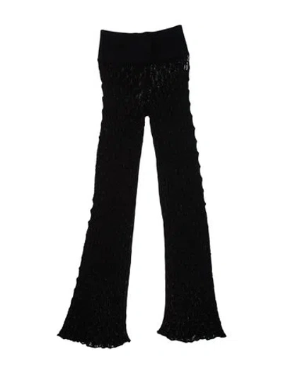 Pre-owned Alaïa Lace Wide Leg Pants W/ Tags In Black