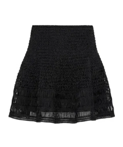 Alaïa Laceoverlay Flared Mini Skirt In Black