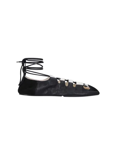 Alaïa Alaia Lace-up Ballet Flat In Black