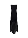 Alaïa Sleeveless Ruffled Ladder Knit Maxi Dress In Black