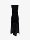 Alaïa Sleeveless Ruffled Ladder Knit Maxi Dress In Black