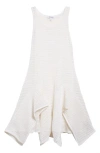 Alaïa Ladder Knit Sleeveless Ruffle-slits Midi Dress In White