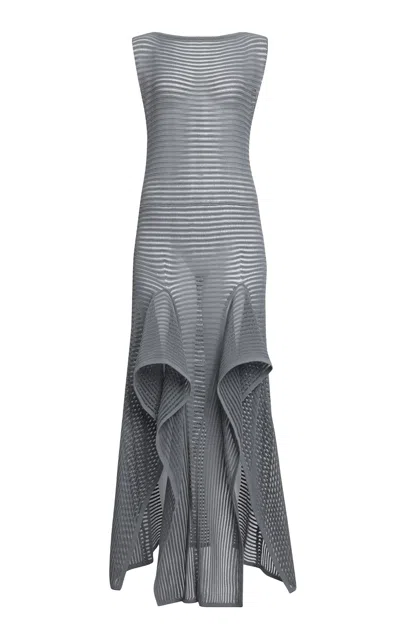 Alaïa Ladder-stitched Cotton-blend Midi Dress