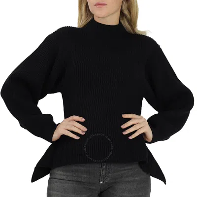 Alaïa Alaia Ladies Black High-neck Rib Knit Sweater