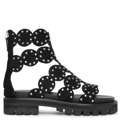 Alaïa Alaia Ladies Black Studded Suede Chunky Sandals